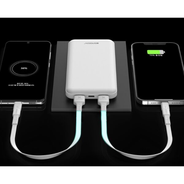 SPEEDY Slim Dual Power Bank 10000mAh + C-Type Cable + 8-Pin Adapter - Image 3