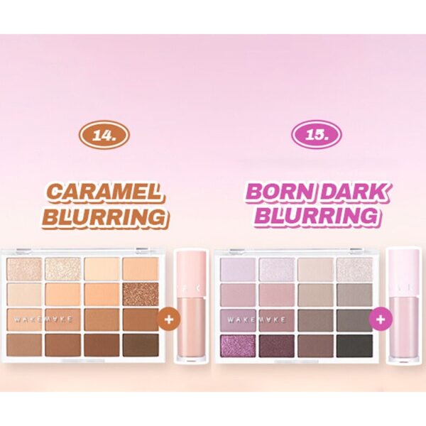 WAKEMAKE Soft Blurring Eye Palette & Multi primer Set [#14 Caramel Blurring] - Image 2