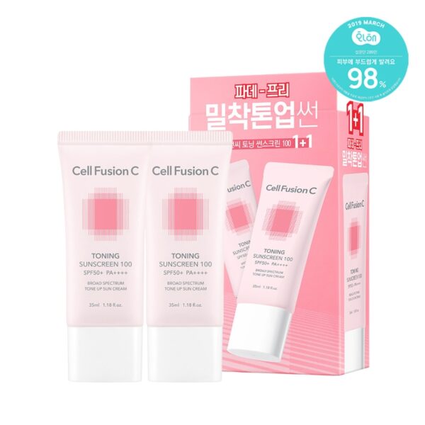 Cell Fusion C Toning Sunscreen 100 Twin Pack SPF50+PA++++ - Image 2