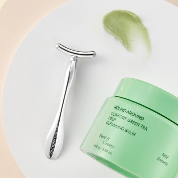 ROUND AROUND Comfort Green Tea Deep Cleansing Balm GuaSha Spatula Set - Image 2