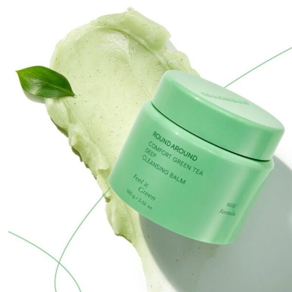 ROUND AROUND Comfort Green Tea Deep Cleansing Balm GuaSha Spatula Set - Image 4