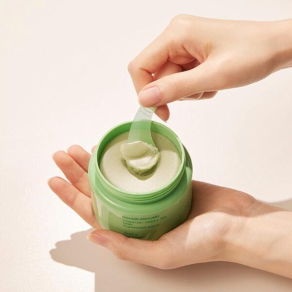ROUND AROUND Comfort Green Tea Deep Cleansing Balm GuaSha Spatula Set - Image 6