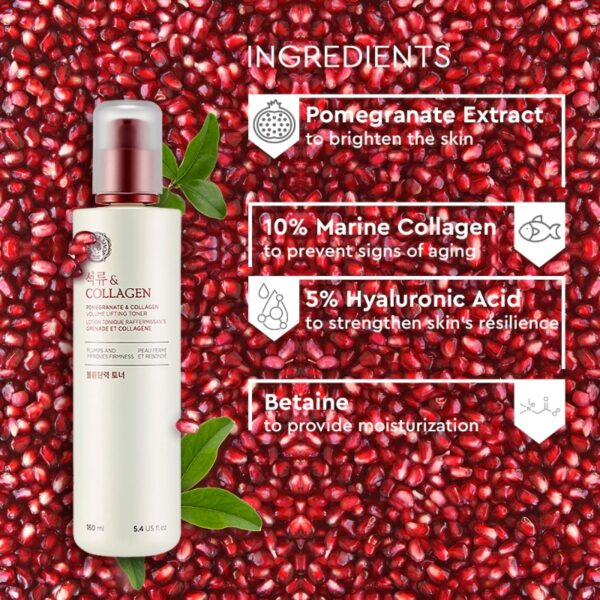 NEW💖 The Face Shop Pomegranate & Collagen Volume Lifting Toner - Image 3