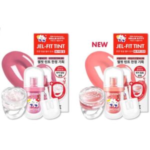 hello kitty x AMUSE Jel-Fit Tint Set [#09 Peach Coco] (+Lipbalm ring)