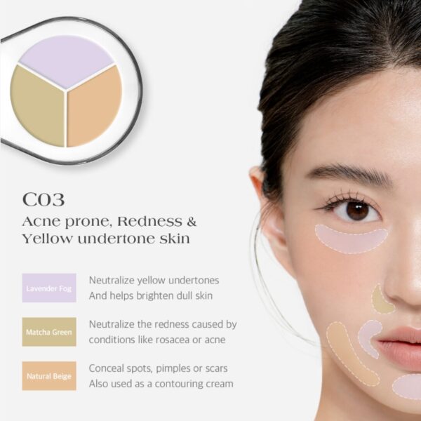 Dear.A Perfect Cover Concealer Palette + Puff Set [#C03] - Image 7