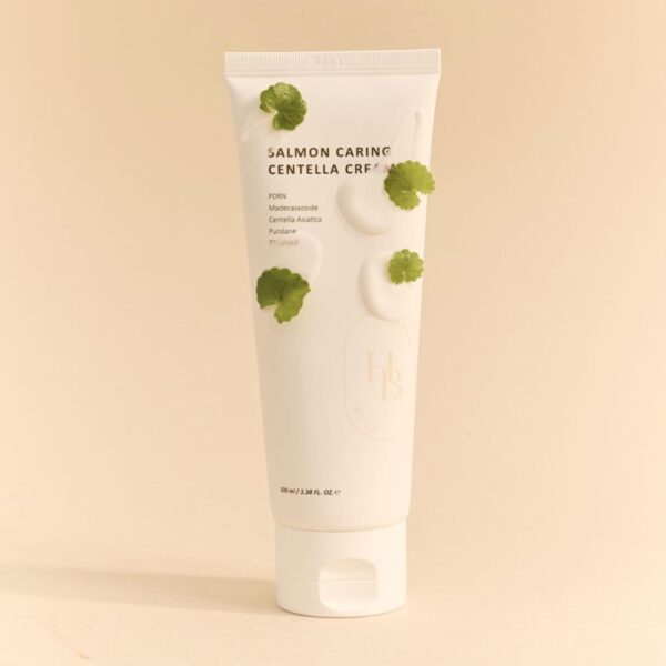 HEVEBLUE Salmon Caring Centella Cream 100mL Set (+Salmon Toner 25mL) - Image 2