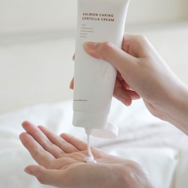 HEVEBLUE Salmon Caring Centella Cream 100mL Set (+Salmon Toner 25mL) - Image 3