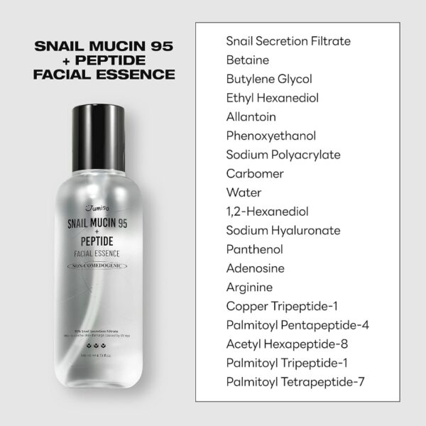 JUMISO Snail Mucin 95 + Peptide Facial Essence 140mL [#Jumbo Size] - Image 5