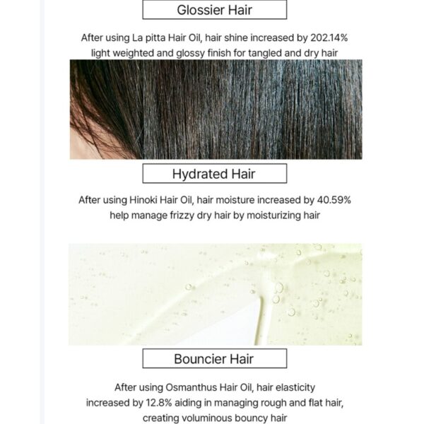 La’dor Perfumed Hair Oil  Hinoki Special Set (+Osmanthus 10ml) - Image 3