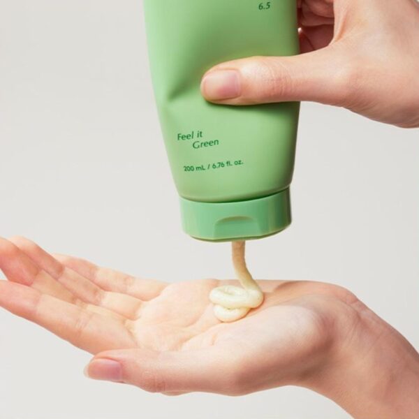 ROUND A'ROUND Comfort Green Tea Purifying Cleansing Foam 200mL(+200mL+Cat Jelly pore brush) - Image 5