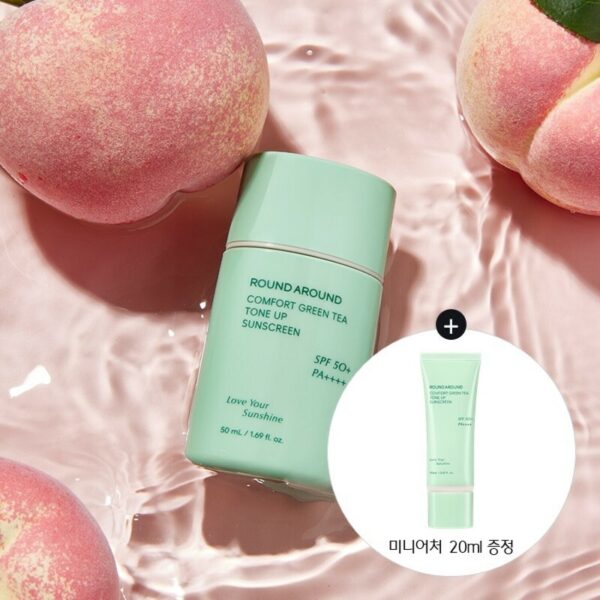 ROUND A'ROUND Comfort Green Tea Tone Up Sunscreen SPF 50+ PA++++ Special Set