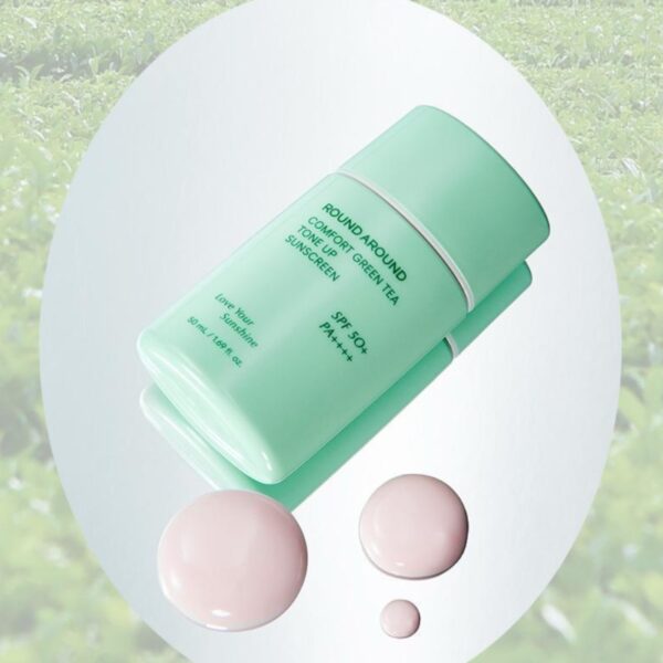 ROUND A'ROUND Comfort Green Tea Tone Up Sunscreen SPF 50+ PA++++ Special Set - Image 4