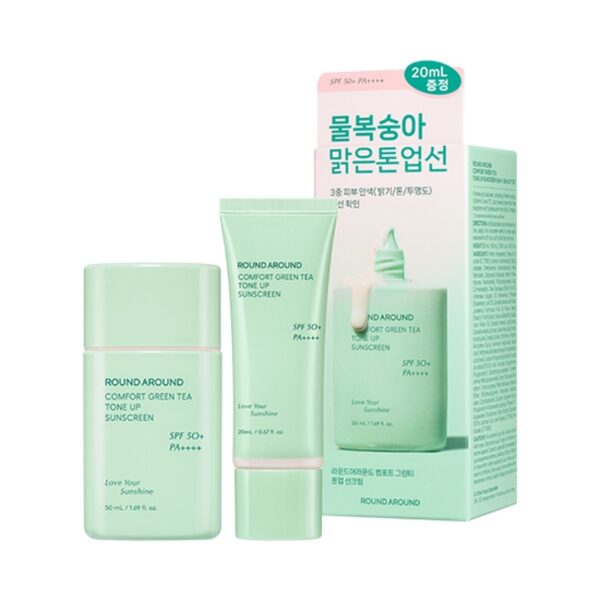 ROUND A'ROUND Comfort Green Tea Tone Up Sunscreen SPF 50+ PA++++ Special Set - Image 5