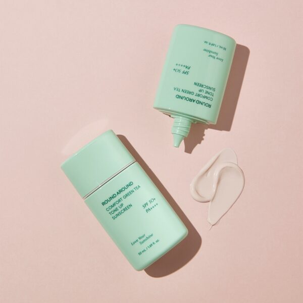 ROUND A'ROUND Comfort Green Tea Tone Up Sunscreen SPF 50+ PA++++ Special Set - Image 2