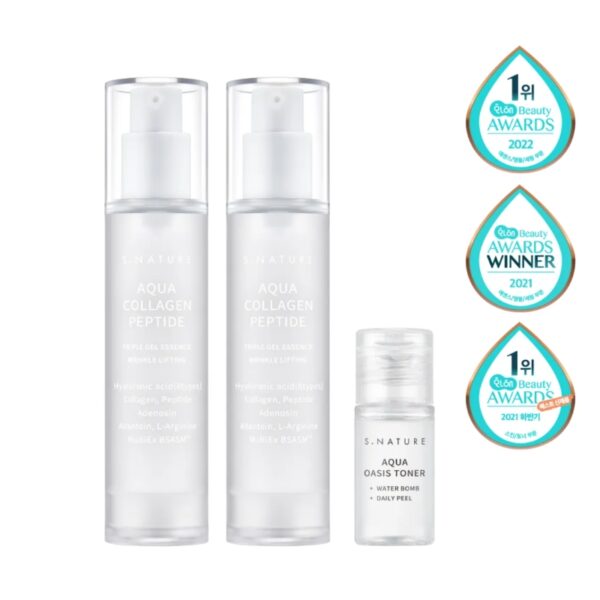S.Nature Aqua Collagen Peptide Triple Gel Essence Serum Duo Special Set (+toner)