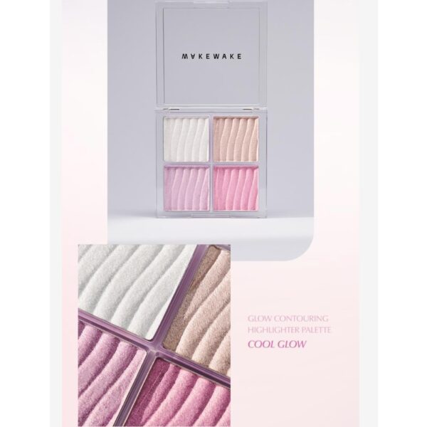 wakemake Glow Contouring Highlighter Palette Brush Set [#2 Colors] - Image 7