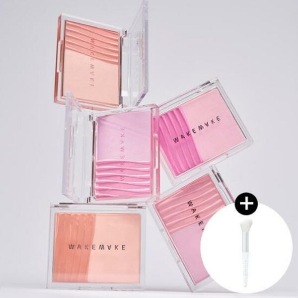 WAKEMAKE Sheer Layering Dual Blusher Bursh Set [#2 Colors] - Image 2