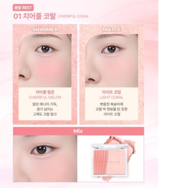 WAKEMAKE Sheer Layering Dual Blusher Bursh Set [#2 Colors] - Image 4