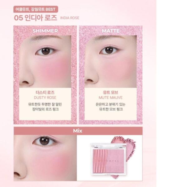 WAKEMAKE Sheer Layering Dual Blusher Bursh Set [#2 Colors] - Image 7
