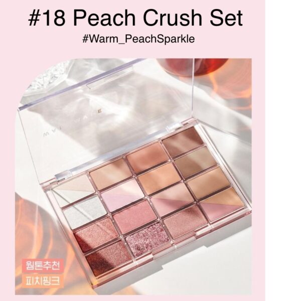 WAKEMAKE Soft Blurring Eye Palette Set [#18 Peach Crush] - Image 7