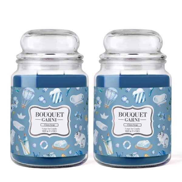 Bouquet garni Large Jar Candle double Set [#Clean Soap]  Jumbo Size - Image 3