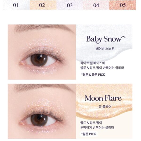 Clio Moon Glass Liquid Glitter [#3 Colors](+lip & eye remover 31ml) - Image 5