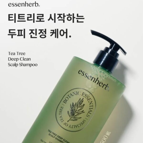 essenHERB Tea Tree Deep Clean Scalp Shampoo 500ml - Image 2