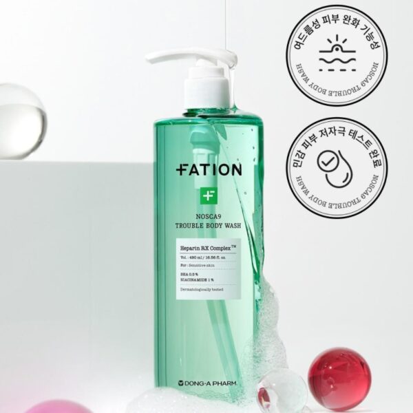 FATION Nosca9 Trouble Body Wash 490mL Special Set (+40mL) - Image 5