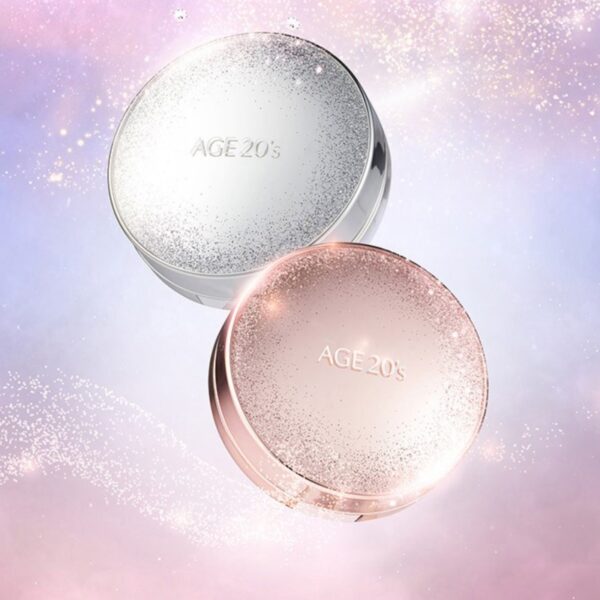 AGE 20's Essence Cover Fact Sparkle Case Cushion SPF 50+PA+++ Set [#2 Colors] (+Refill+ Ampoule) - Image 2