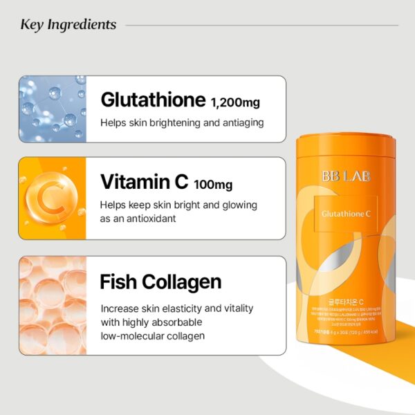 BB LAB Glutachione C With Vitamin C+ Collagen [#30 Sticks] - Image 6