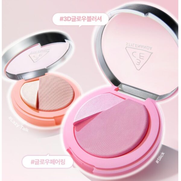 3CE Glow Blushlighter Dual Brush Set [#2 Colors] - Image 2