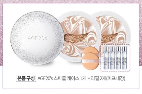 AGE 20's Essence Cover Fact Sparkle Case Cushion SPF 50+PA+++ Set [#2 Colors] (+Refill+ Ampoule) - Image 6