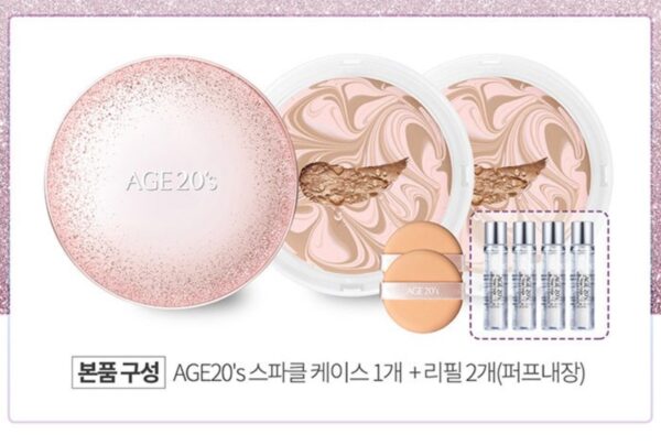 AGE 20's Essence Cover Fact Sparkle Case Cushion SPF 50+PA+++ Set [#2 Colors] (+Refill+ Ampoule) - Image 3