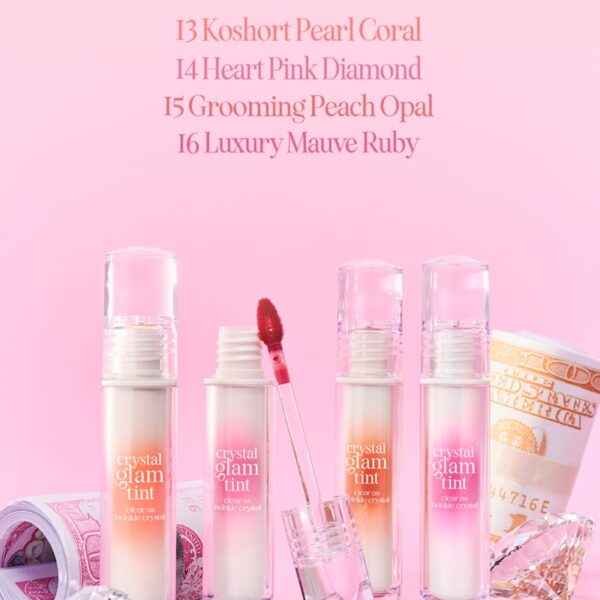CLIO Crystal Glam Tint Set [#14 #16] (+ Mini Gloss) (+lip & eye remover 31ml) - Image 2