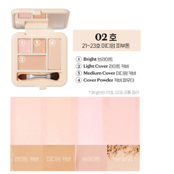 NEW💖 ETUDE Double Lasting Artist Concealer Palette (+Pot Cealer+puff Brush) - Image 6