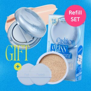 fwee Cushion Glass Natural [#3 Colors] +(Refill + 2 Puffs)