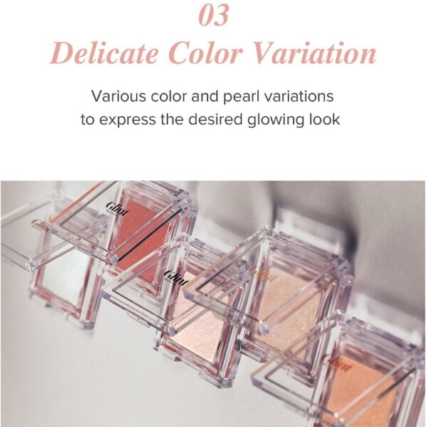 Glint by VDIVOV Highlighter Set [#01 Dewy Moon] (+Blush) - Image 3