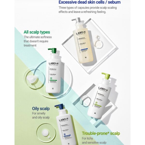LABO-H Scalp Strengthening Shampoo Hair Loss Care 400ML + Refill 400ml+112ml) - Image 7
