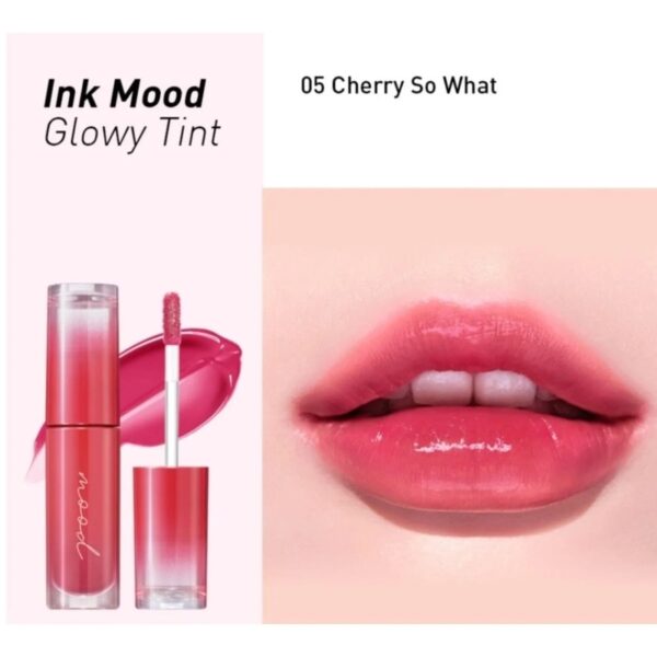 Peripera INK MOOD GLOWY TINT Set [#05 Cherry So What] (+mini Gross) - Image 6