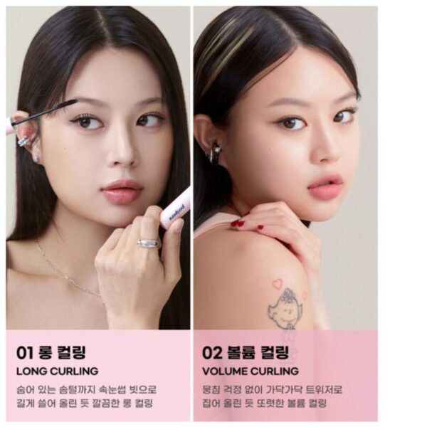 Soda Cafe x peripera Ink All Black Cara 1+1 Set [#01 Long Curling] - Image 3