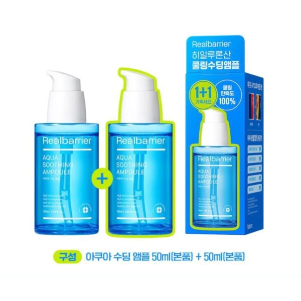 Real Barrier Aqua Soothing Ampoule 50ml 1+1 Set - Image 2