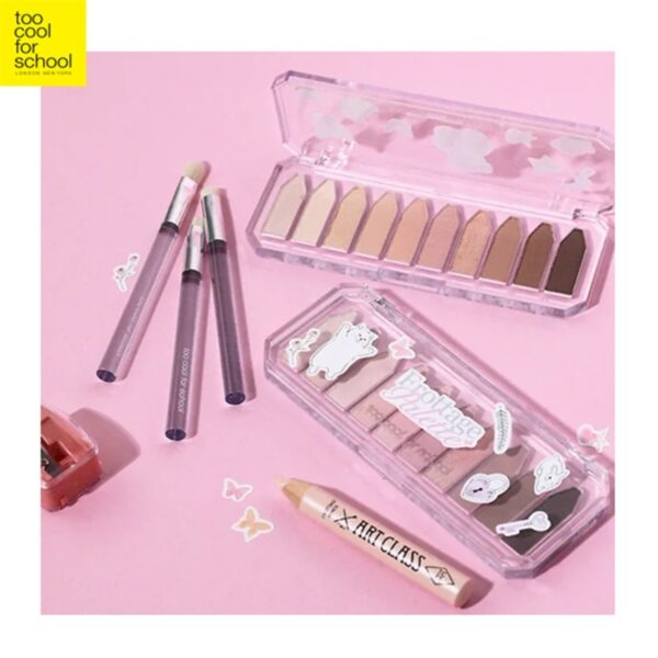 too cool for school Frottage Palette [#01 Peach Plain] (+3 Brush + eye glitters Pencil)