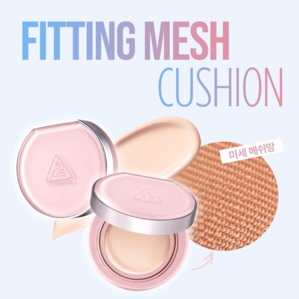 3CE Fitting Mesh Cushion [#2 Colors] (+Refill + Keyring pouch pink) - Image 3