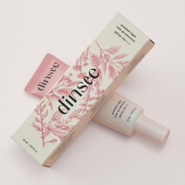 Dinsee Premium Vegan Tone Up Sunscreen SPF50+ PA++++ (+Puff 3P) - Image 4
