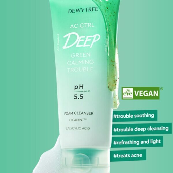 Dewytree AC CTRL Deep Green Calming Trouble Foam Cleanser - Image 2