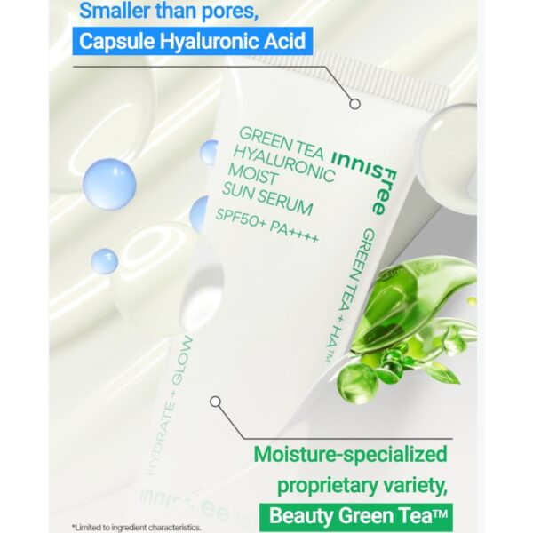INNISFREE Green Tea Hyaluronic Moist Sun Serum 50ml Duo Set - Image 2