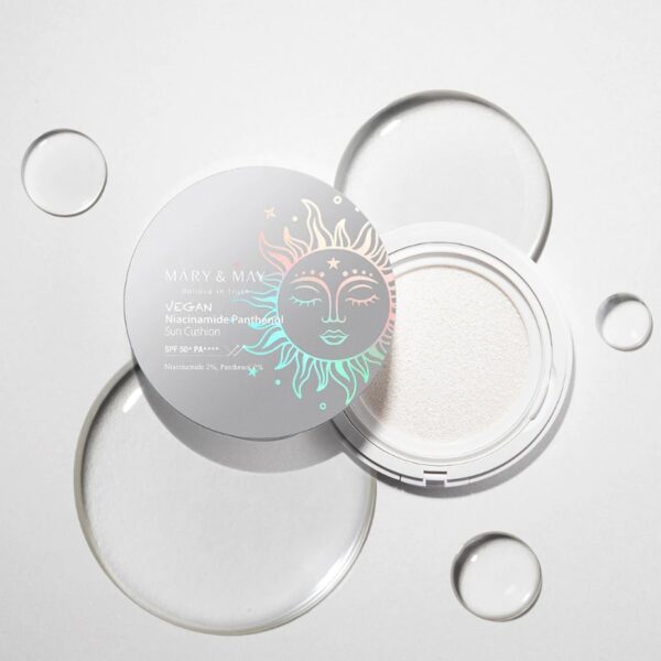 Mary&May Vegan Niacinamide Panthenol Sun Cushion SPF50+ PA++++ (+LANEIGE RadianC SunCream 20ml) - Image 3