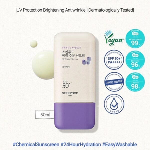 SKINFOOD Berry Moisturizing Sun Cream 50mL SPF50+ PA++++ Duo Set - Image 2