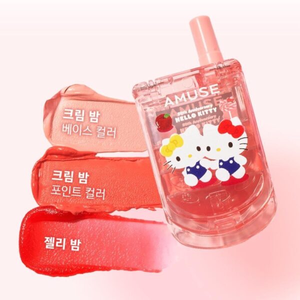 Hello Kitty x AMUSE Healthy Balm Lip&Cheek Phone [#2 Colors] (+Kitty Sticker+Pink Square Mirror) - Image 6