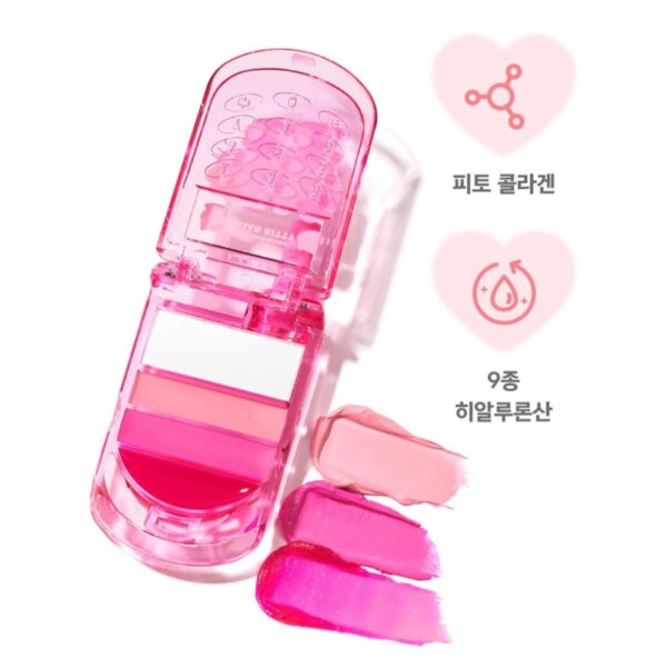 Hello Kitty x AMUSE Healthy Balm Lip&Cheek Phone [#2 Colors] (+Kitty Sticker+Pink Square Mirror) - Image 9